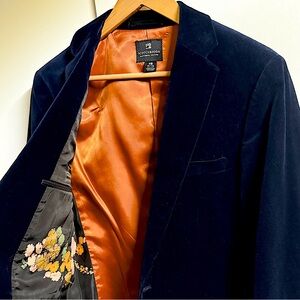 USED - Scotch and Soda, Navy Blue, Velvet, thin cut blazer